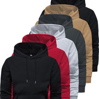 Men’s 6-Piece Solid Hoodie Set – Trendy Long-Sleeve Pullover (XS-3XL) – Comfortable & Versatile Christian Wardrobe Essentials