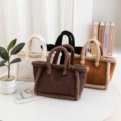 Elegant Plush Crossbody Tote Bag for Women - Faith-Inspired Design