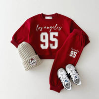 Adorable Kids' Casual 2-Piece Sweatshirt & Pants Set – Soft Cotton Unisex Outfit