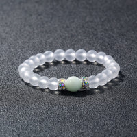 Glow-in-the-Dark Blue Luminous Glass Bead Bracelet – Fashion Jewelry with Luminous Effect