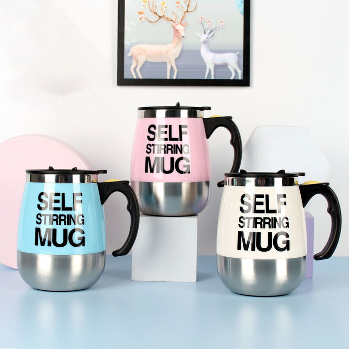 Self-Stirring Coffee Mug – Automatic Mixing Stainless Steel Cup