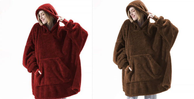 Oversized Wearable Blanket Hoodie – Double-Sided Fleece Sweatshirt with Big Pocket What Else You Got?