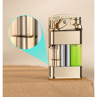 Windproof Green Flame Lighter – Metal Quicksand Design for Outdoor & Everyday Carry