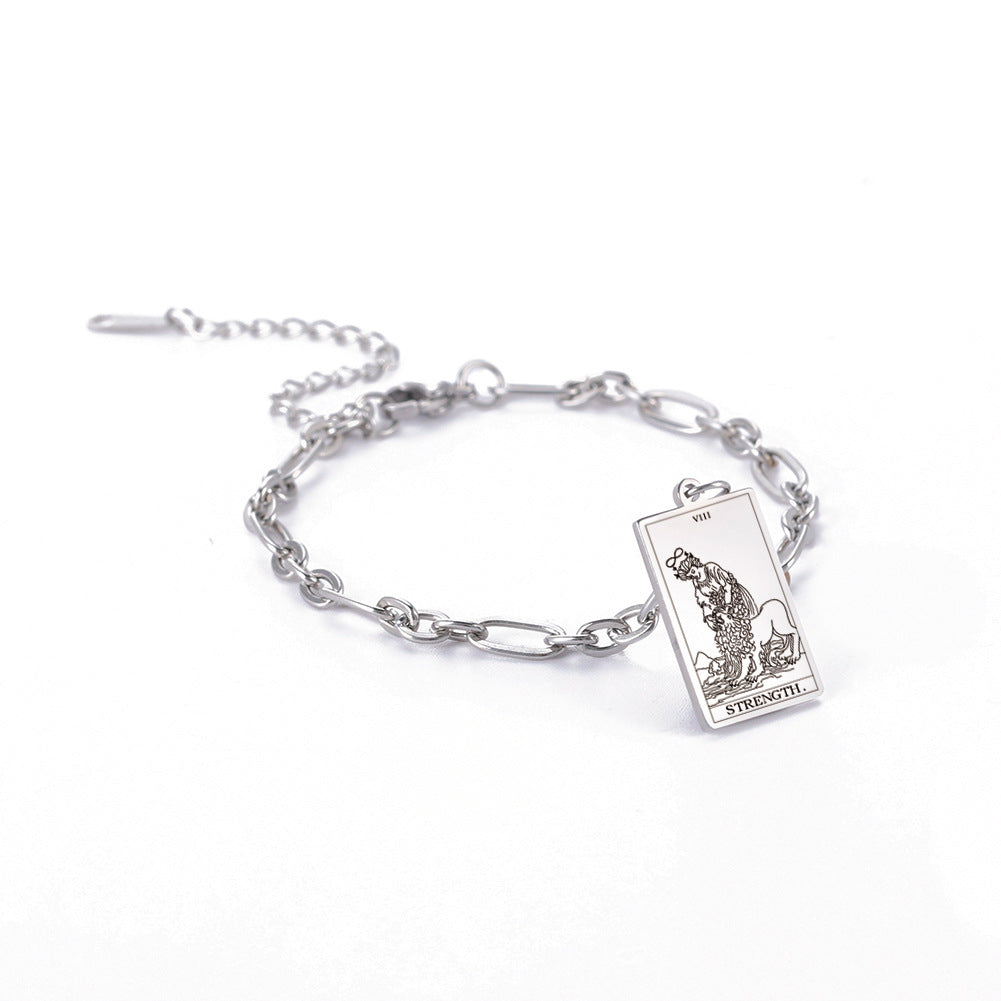12 Tarot Card Charm Bracelet – Mystical Long Oval Link Chain Fashion Jewelry for Women What Else You Got?