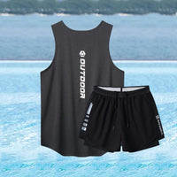Mens Quick-Dry Top And Shorts Two-Piece Set