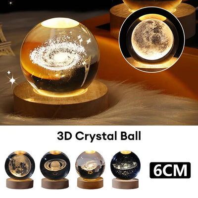 Heavenly 3D Starry Sky Crystal Ball Night Light - Nebula & Planets Projection Lamp - Perfect Christian Gift for Any Occasion