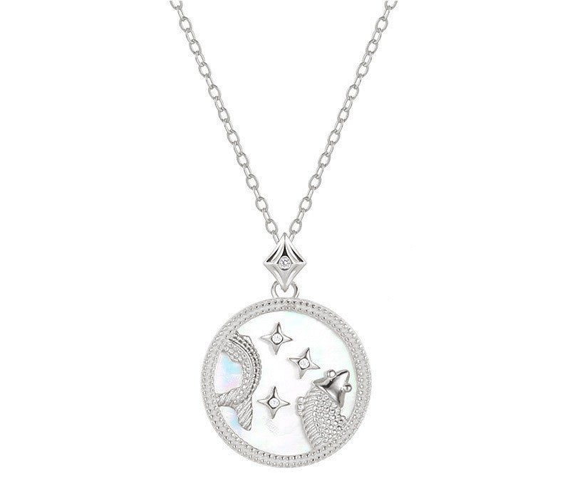 Sterling Silver Zodiac White Shell Necklace What Else You Got?