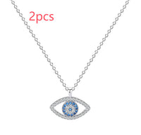 Divine Protection & Elegance: Sterling Silver Demon Eye Necklace - 925 Silver Pendant for Women
