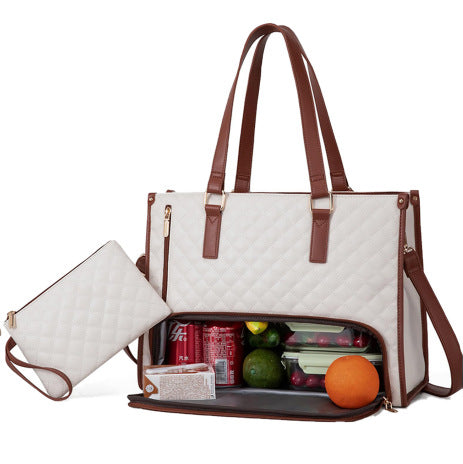 Convenient Commute New Lunch Bag Women's Insulated Lunch Box Women's Leak-proof Large Purse Diagonal Computer Storage What Else You Got?