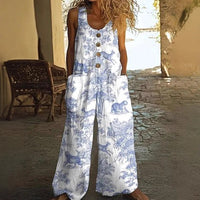 Women's Sleeveless Loose Pocketed Jumpsuit – Effortless Summer Comfort with Pockets