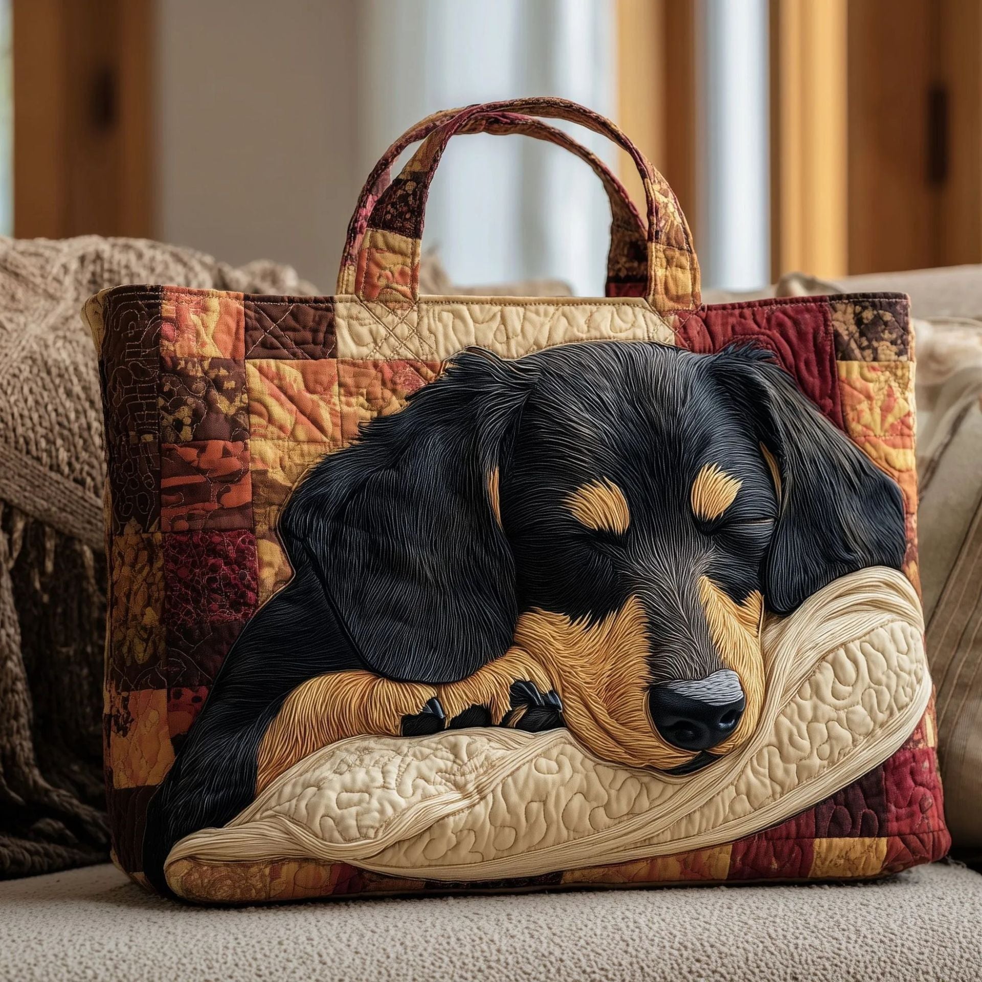 300g Canvas Dog-Printed Tote And Shoulder Bag What Else You Got?