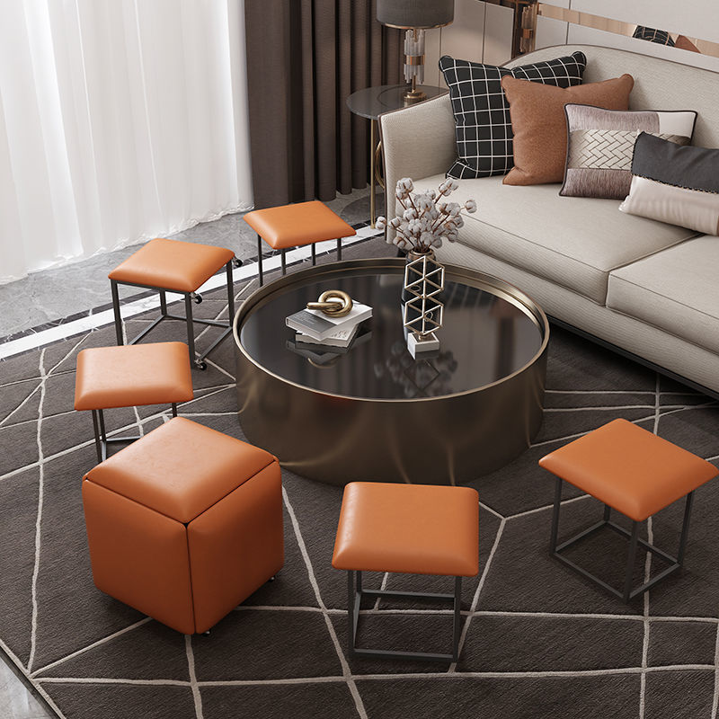 Rubik’s Cube Combination Stool – Multifunctional 5‑in‑1 Storage Ottoman with Flannel or Leather Finish What Else You Got?