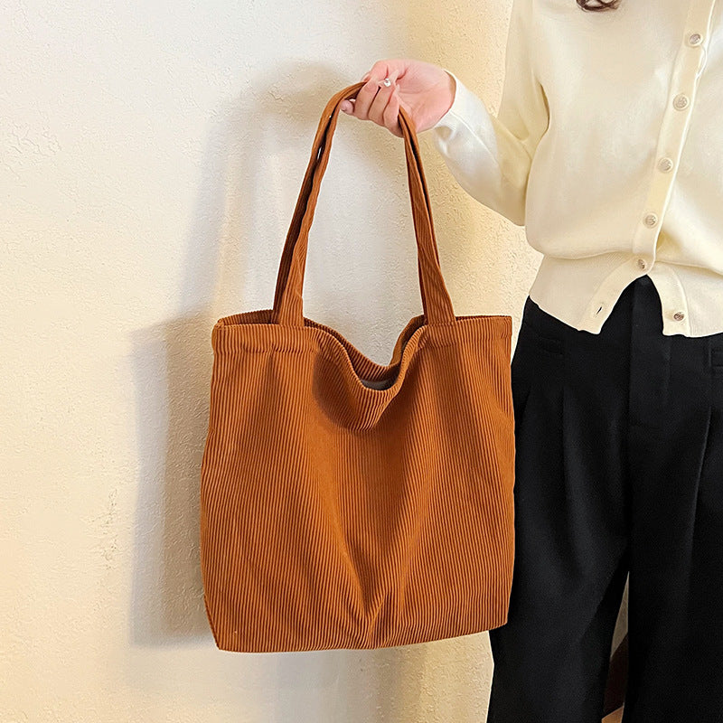 Large Corduroy Tote Bag - Spacious & Stylish Christian Shoulder Bag for Everyday Use