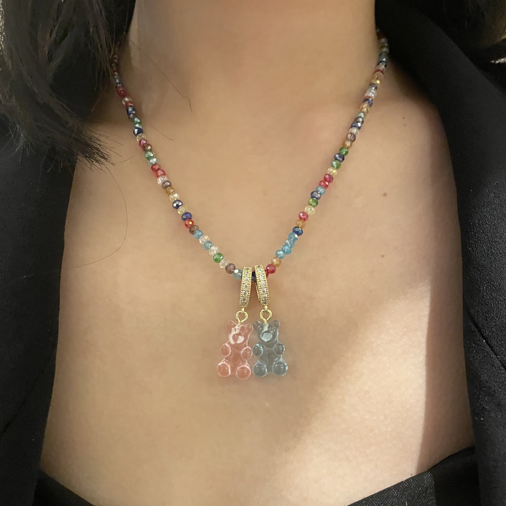 Colorful Beaded Candy Jelly Bear Necklace What Else You Got?
