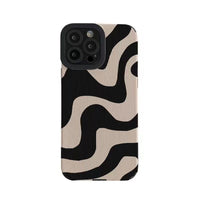Wavy Texture Protective Phone Case – Imitation Leather Cover for Compatible iPhone Models