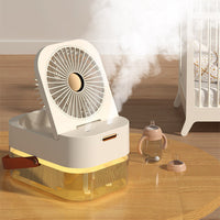 Blessed Comfort 2.5L Portable Humidifier Fan with Night Light & Remote - Summer Cooling & Humidifying Appliance