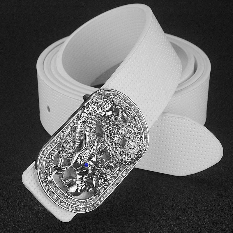 Men's Oval Buckle Leather Belt – All-Match Casual Belt