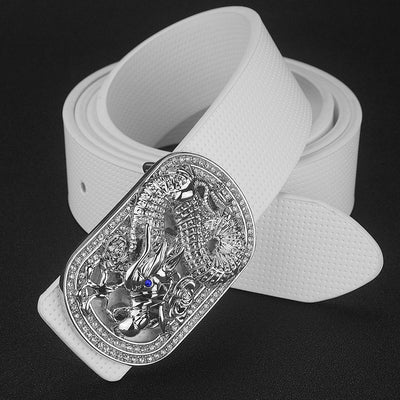 Men's Oval Buckle Leather Belt – All-Match Casual Belt