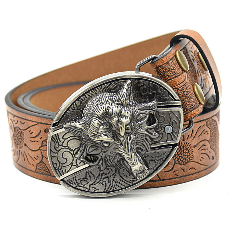 Personality Student Trendy Printing Engraving Smooth Buckle Knife Embossing Belt What Else You Got?