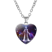 Divine Zodiac Heart Pendant Necklace - 12 Constellations & Bible Verse Gift