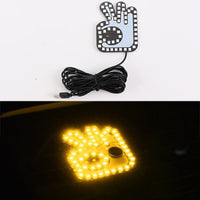 Car LED Light USB Plug-In – Hand Gesture Interior Accent (Thumbs Up, OK, Scissor)