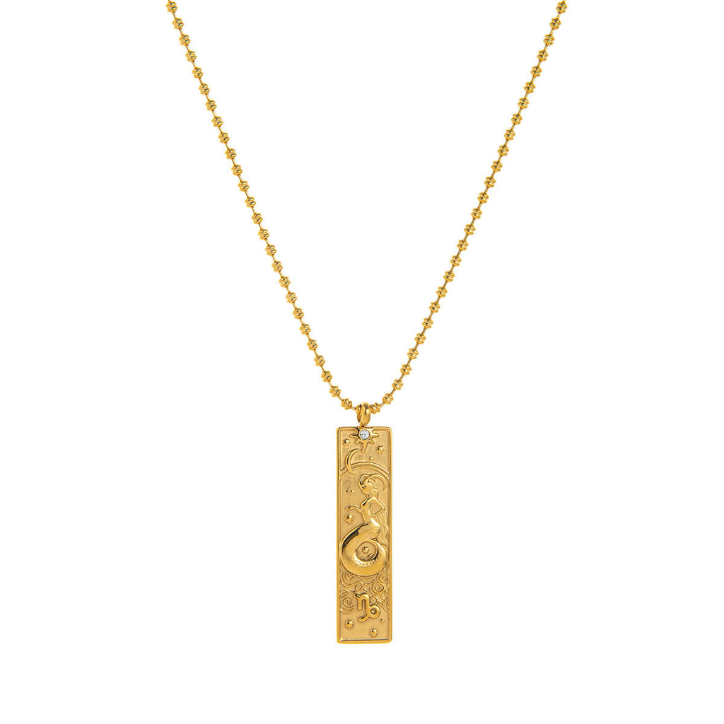 Diamond-Encrusted Zodiac Square Pendant Necklace What Else You Got?