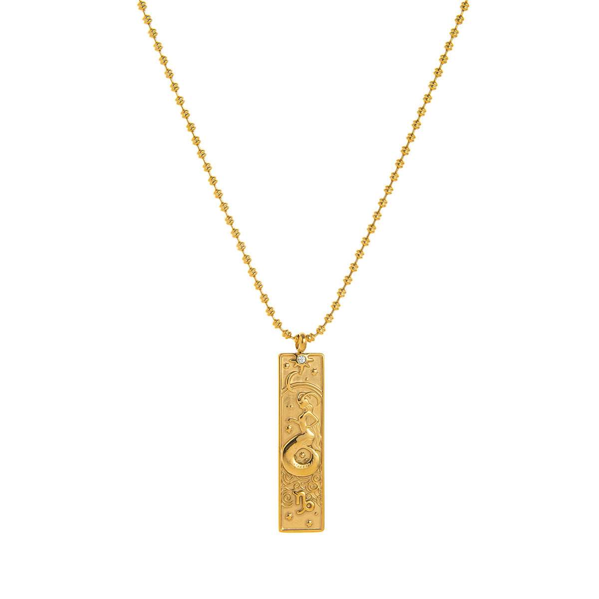 Diamond-Encrusted Zodiac Square Pendant Necklace What Else You Got?