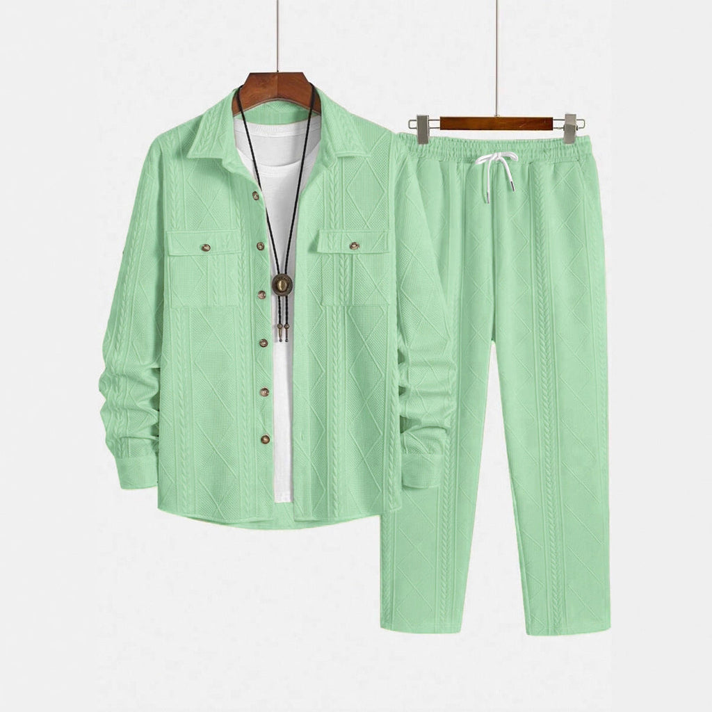 Men's Solid-Colored Casual Simple Loose Set With Lapel What Else You Got?