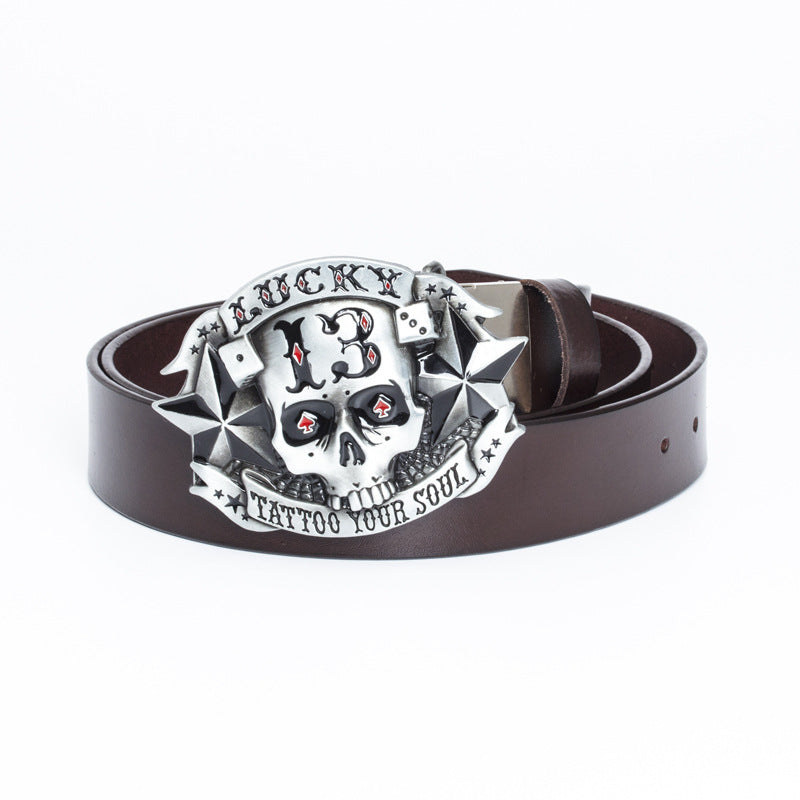Trendy Men's Leather Belt Skull Skateboard Buckle What Else You Got?