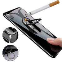 USB Plasma Lighter with Phone Holder – Windproof Flameless Rechargeable EDC