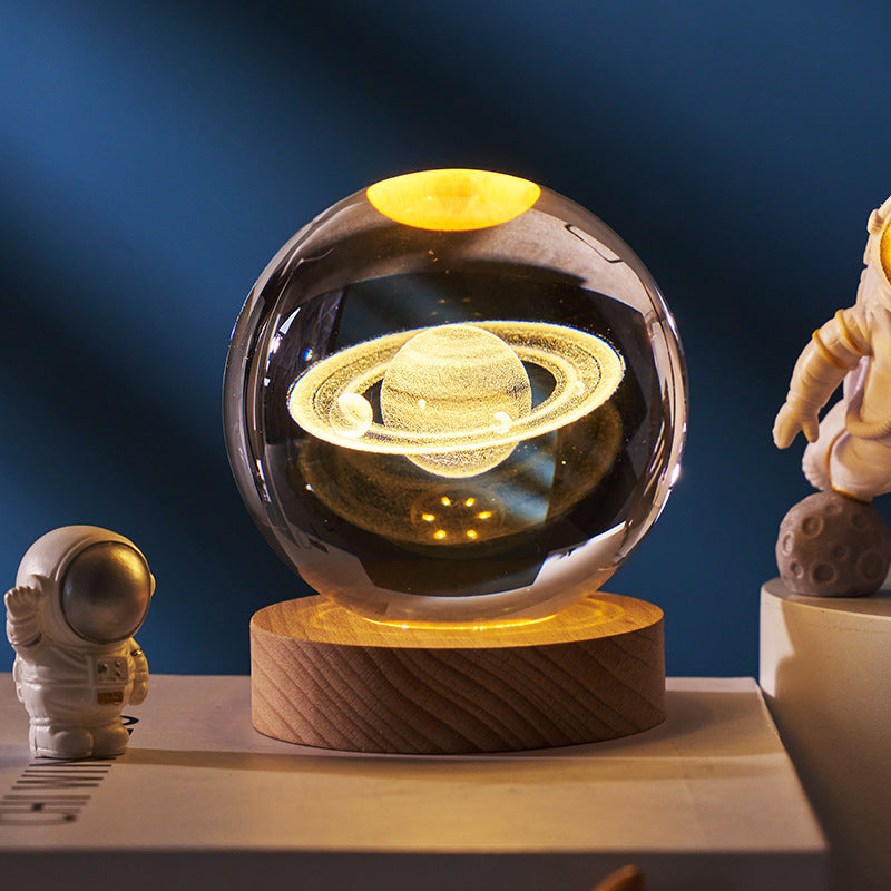 Luminous Starry Sky And Planets Moon Moon Crystal Ball Small Night Lamp Projection Ambience Light Creative Gift New Strange Gift What Else You Got?