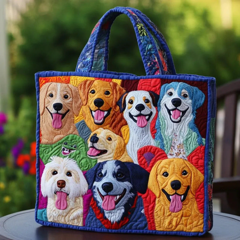 300g Canvas Dog-Printed Tote And Shoulder Bag What Else You Got?