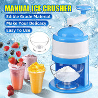 Hand Crank Ice Shaver & Smoothie Maker - Portable Manual Ice Crusher for Snow Cones, Frozen Drinks & Summer Treats