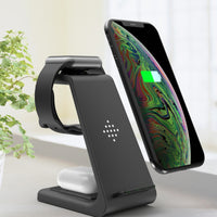 3-in-1 Fast Wireless Charging Station - Charger Stand for Phone, Watch & Earbuds