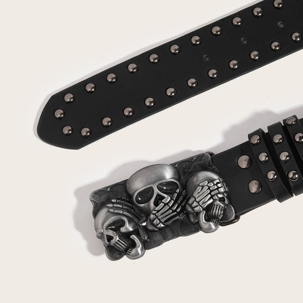 Men's Personality Skull Youth Belt Punk Snap Button Casual Belt What Else You Got?