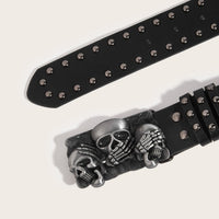 Punk & Hip-Hop Snap Button Leather Belt - Bold Christian Style for Men