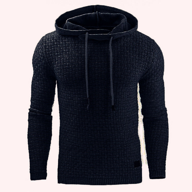 Men's Jacquard Sweater Long-sleeved Hoodie Warm Color Hooded Sweatshirt Jacket What Else You Got?