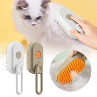 3-in-1 Electric Steam Pet Brush – Cat & Dog Grooming Brush with Massage