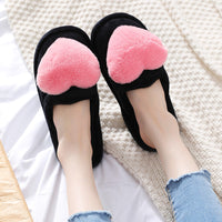Fluffy Love Heart Slippers – Cozy Cartoon Valentine's Day Home Shoes for Women