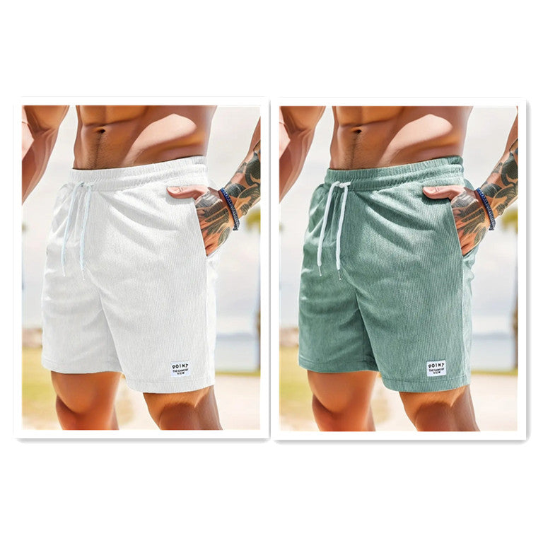 Lace-up Drawstring Shorts Summer Corduroy Sports Short Pants Mens Clothing What Else You Got?