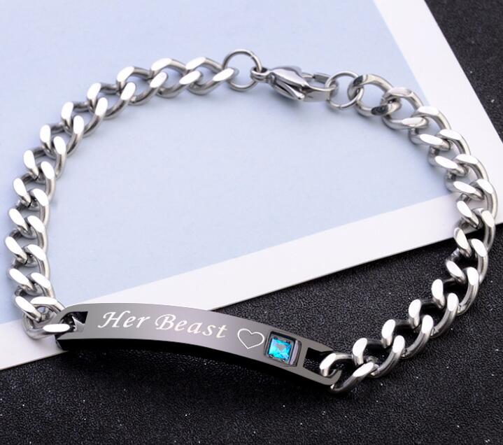 His Queen Her King Couple Bracelet Set – Black Rose Gold Crystal Chain Matching Jewelry What Else You Got?
