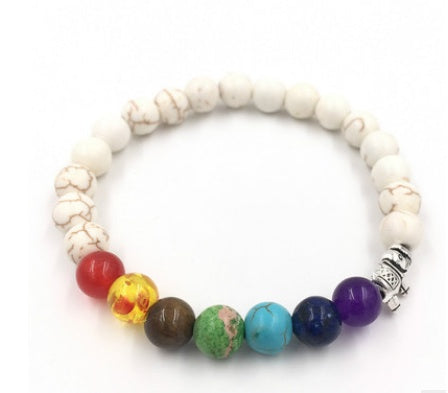 8mm Volcanic Stone Chakra Bracelet – Colorful Agate Energy Beads Healing Jewelry What Else You Got?