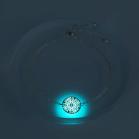 Glow-in-the-Dark Silver Bracelet – Adjustable Luminous Copper Bangle