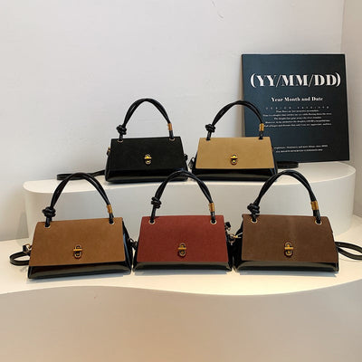Vintage Patchwork Crossbody Bag – Minimalist Everyday Shoulder Bag for Women