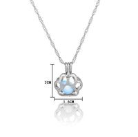 Radiant Paw Necklace - Glow-in-the-Dark Pet Lover's Symbol