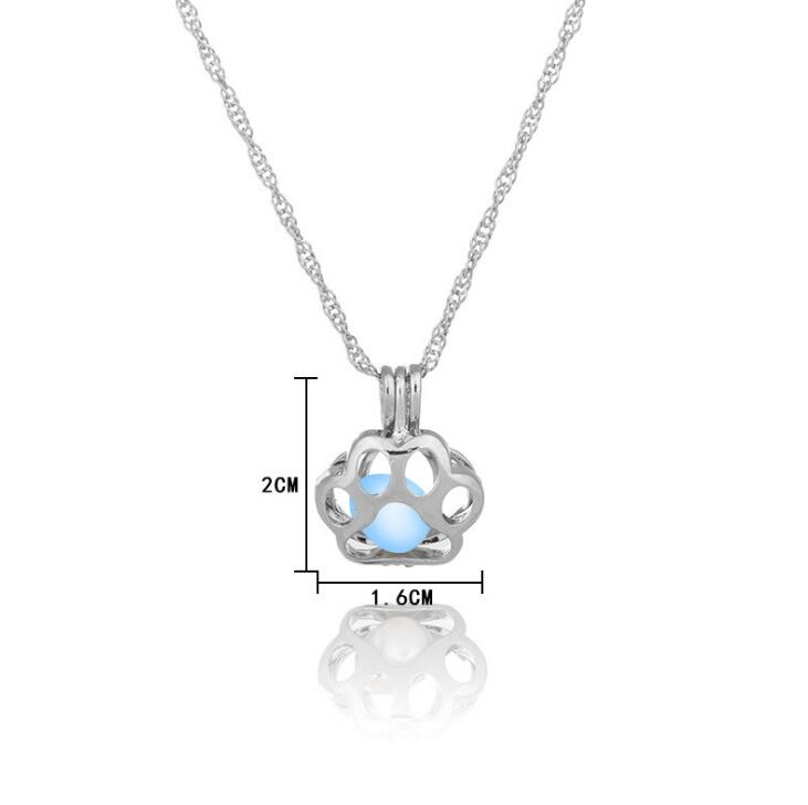 Glow‑in‑the‑Dark Paw Pendant Necklace – Silver‑Plated Chain for Pet Lovers (Unisex) What Else You Got?