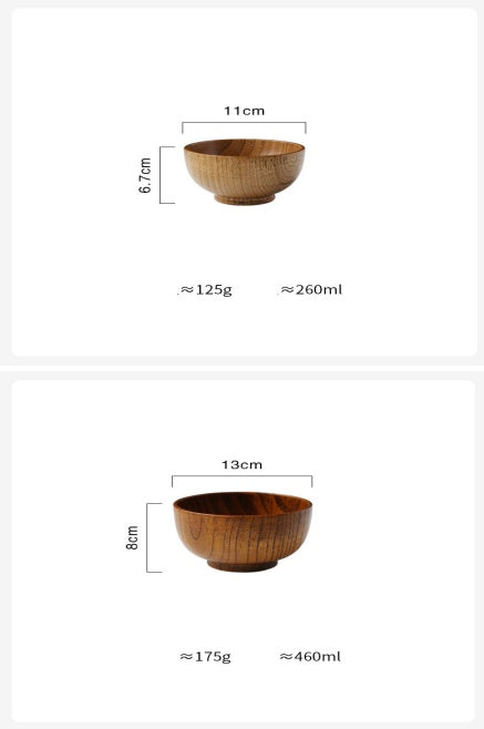 Wooden Bowl Japanese Style Wood Rice Soup Bowl Salad Bowl Food Container Large Small Bowl for Kids Tableware Wooden Utensils What Else You Got?