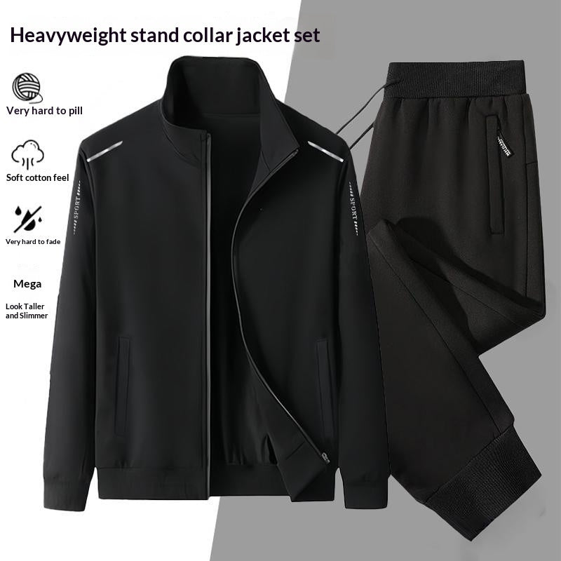 Casual Cardigan Hoodie Stand-up Collar Jacket And Pants Set What Else You Got?