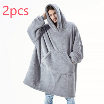 Oversized Wearable Blanket Hoodie – Double-Sided Fleece Sweatshirt with Big Pocket What Else You Got?