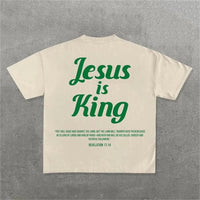 Faith-Driven Streetwear: Gothic 'Child of God' Oversized T-Shirt for Men